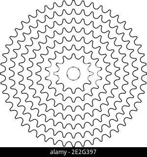 Roue dentée. Roue de chaîne. Icônes de traits fins Illustration de Vecteur