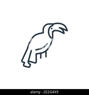 Icône de vecteur Toucan. Icône toucan noire fine ligne, vecteur plat illustration d'élément simple du concept brasilia modifiable tracé isolé sur whi Illustration de Vecteur