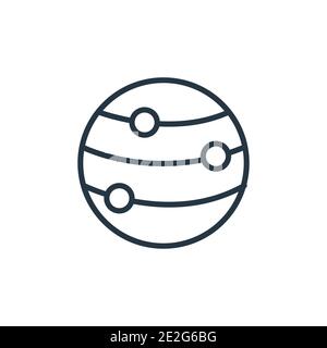 Jupiter avec icône de vecteur de contour satellite. Jupiter noir ligne mince avec icône satellite, vecteur plat illustration d'élément simple de l'astronaute modifiable Illustration de Vecteur