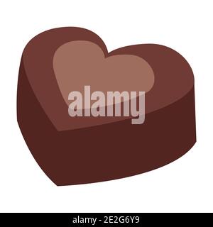 Illustration vectorielle d'un coeur en chocolat sur blanc Illustration de Vecteur