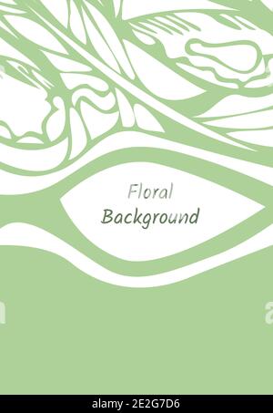 fond vert vectoriel floral, bannière avec motifs feuilles Illustration de Vecteur