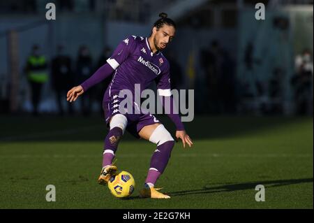 Florence, Italie. 13 janvier 2021. Florence, Italie, Stade Artemio Franchi, 13 janvier 2021, Martin Caceres de l'ACF Fiorentina en action pendant l'ACF Fiorentina vs FC Internazionale - football italien Coppa Italia Match Credit: Matteo Papini/LPS/ZUMA Wire/Alay Live News Banque D'Images