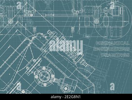 Industrie de la construction de machines. Conception assistée par ordinateur. Identité de l'entreprise Illustration de Vecteur