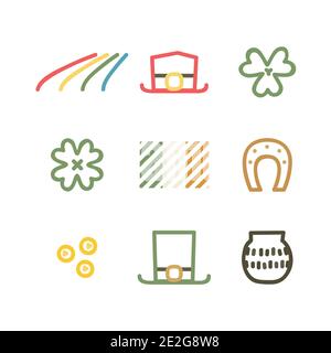 Ensemble de symboles de Saint Patrick - illustration vectorielle Illustration de Vecteur