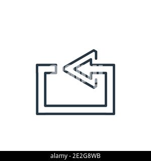 Icône de vecteur de contour de flèche en boucle. Icône de flèche en boucle noire fine, vecteur plat illustration d'élément simple à partir de flèches modifiables concept isolé o Illustration de Vecteur