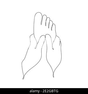 Image abstraite des pieds isolés sur blanc. Illustration de Vecteur