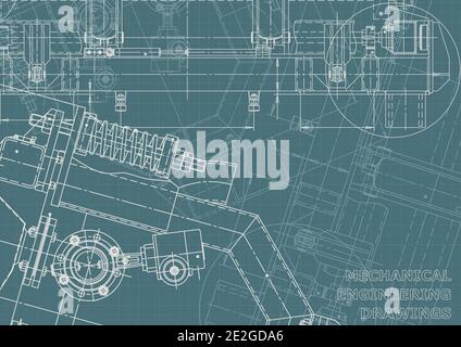 Industrie de la construction de machines. Systèmes de conception assistée par ordinateur. Identité technique de l'entreprise Illustration de Vecteur