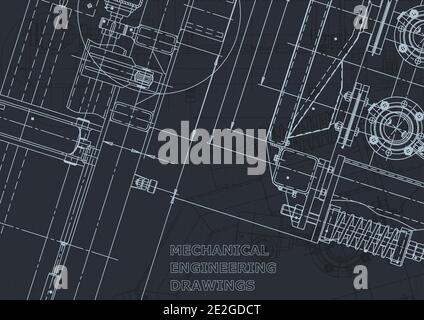 Identité de l'entreprise. Dessins de fabrication d'instruments. Dessin d'ingénierie mécanique. Illustrations techniques, arrière-plans. Schéma Illustration de Vecteur