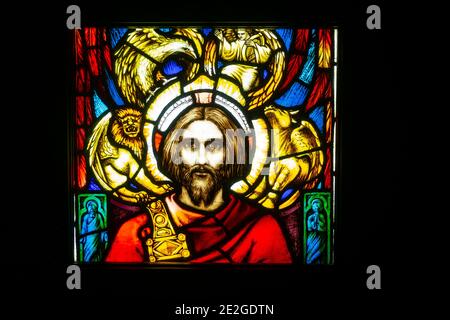 Vitraux religieux représentant Jésus Christ Banque D'Images