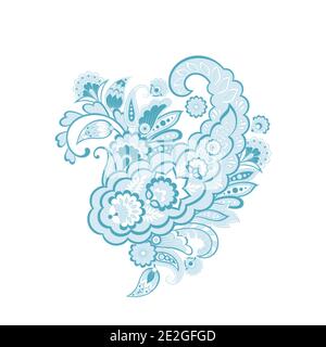 Motif fleuri oriental vectoriel isolé Paisley Illustration de Vecteur