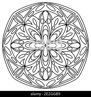 Motif Mandala. Illustration vectorielle pour livre de coloriage ou dessin. Isolé sur fond blanc Illustration de Vecteur