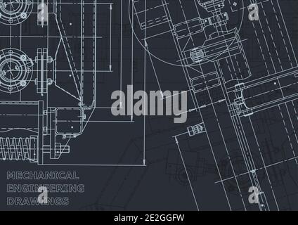 Identité de l'entreprise. Dessins de fabrication d'instruments. Dessin d'ingénierie mécanique. Illustration technique Illustration de Vecteur