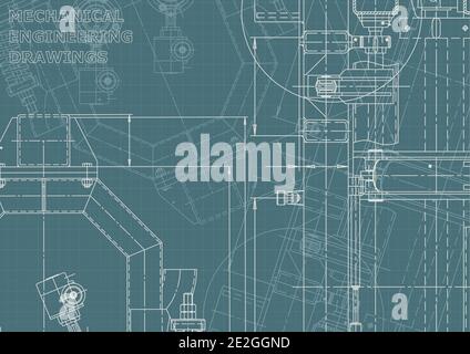 Identité d'entreprise mécanique. Construction de machines. Système de conception assistée par ordinateur Illustration de Vecteur