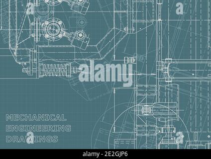 Industrie de la construction de machines. Système de conception assistée par ordinateur. Identité de l'entreprise Illustration de Vecteur