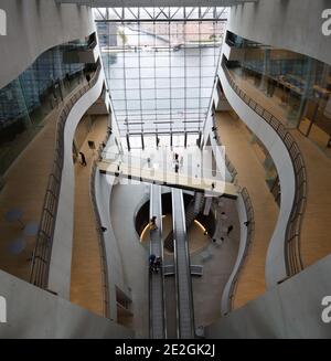 COPENHAGUE, DANEMARK - 11 avril 2019 : l'intérieur de la Bibliothèque royale de Copenhague, bâtiment également connu sous le nom de Black Diamont Banque D'Images