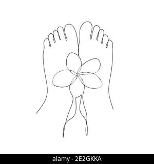 Image abstraite des pieds isolés sur blanc. Illustration de Vecteur
