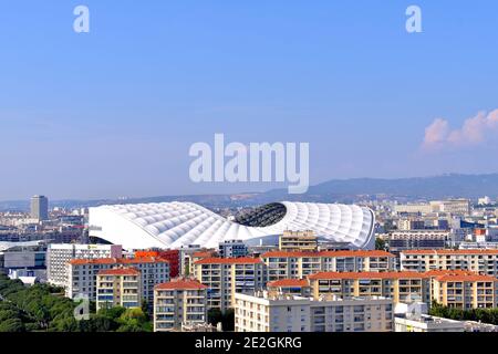 Marseille (sud-est de la France) : Stade Vélodrome, connu sous le nom de Vélodrome d'Orange pour des raisons de parrainage Banque D'Images