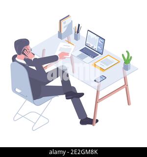 Jeune professionnel au travail Illustration de Vecteur