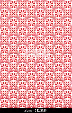 Motif national sans couture. Motif ethnique traditionnel pour la broderie avec fil rouge, motif lumineux et tendance. Illustration de Vecteur