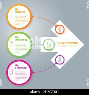 Modèle d'infographies étape par étape Illustration de Vecteur