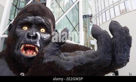 France, ville de Metz, le Centre Pompidou-Metz est une institution publique de coopération artistique culturelle, de styles. Cette statue du roi-Kong de 11 m de haut était Banque D'Images