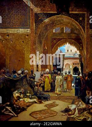 Le jour après une victoire à l'Alhambra 1882 Jean-Joseph Benjamin-constant, 1845-1902, France, Français, Paris.( cette image représente l'Alhambra, à Grenade, au milieu de l'Espagne maure le jour après une victoire en l'an 1300, au cours de laquelle les Musslemans et les chrétiens contestent pied à pied, La possession de l'Andalousie. ) Espagne Banque D'Images