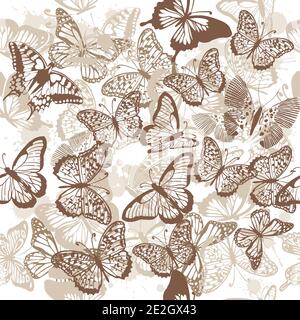 Un arrière-plan sans couture avec des papillons. Arrière-plan vintage. Illustration vectorielle Illustration de Vecteur