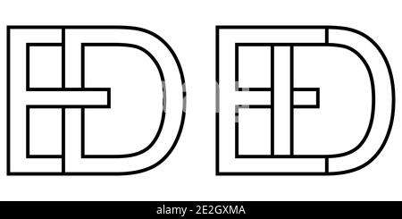 Logo de ed Icon sign, deux lettres entrelacées D e, Vector logo de ed First majuscules pattern Alphabet d e Illustration de Vecteur