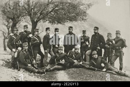 Armée austro-hongroise à la première Guerre mondiale patrouille d'infanterie au repos Banque D'Images
