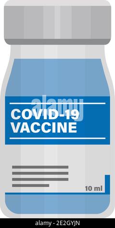 flacon de vaccin contre le coronavirus covid-19 isolé sur fond blanc illustration Illustration de Vecteur