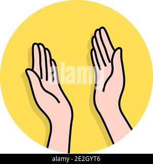 mains linéaires comme le logo highfive Illustration de Vecteur