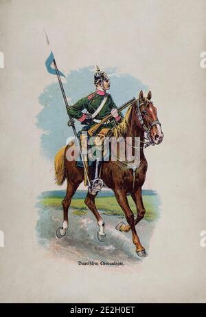 Armée allemande impériale (Deutsches Heer). Cavalerie légère bavaroise. Empire allemand. 1910s Banque D'Images