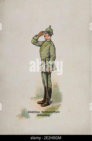 Armée allemande impériale (Deutsches Heer). Officier d'artillerie de Hesse (dans un uniforme de terrain). Empire allemand. 1910s Banque D'Images