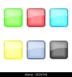 Jeu d'icônes de verre Illustration de Vecteur