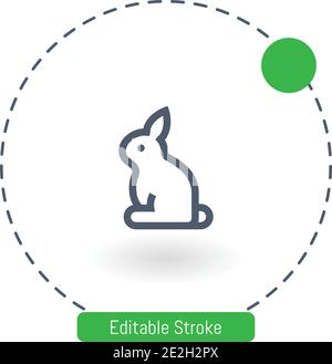 icône de vecteur lapin icônes de contour modifiables pour le web et mobile Illustration de Vecteur