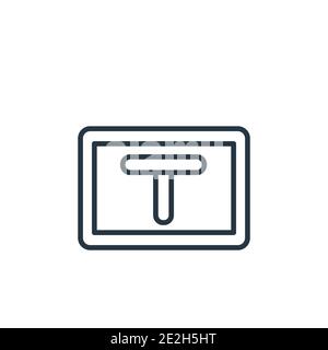 Icône de vecteur de contour d'intersection de route T. Icône d'intersection de route t noire à ligne mince, illustration d'éléments simples à vecteur plat à partir de cartes et de drapeaux modifiables Illustration de Vecteur