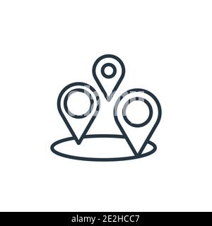 Icône de vecteur de contour des emplacements. Icône d'emplacements noirs à lignes fines, vecteur plat illustration d'éléments simples à partir de cartes et d'indicateurs modifiables concept isolé o Illustration de Vecteur