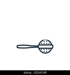 Icône de vecteur de contour d'infuseur de thé. Fine ligne noire infuser icône, vecteur plat illustration d'élément simple de la cuisine modifiable concept isolé Illustration de Vecteur