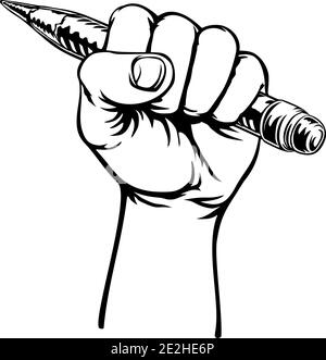 Main tenant un crayon Illustration de Vecteur