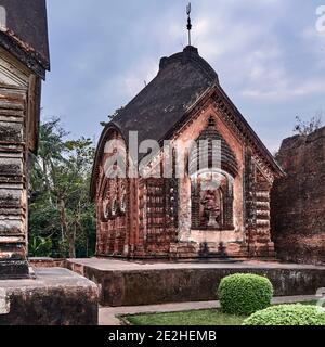 Baranagar. Bengale-Occidental, Inde. Le complexe du temple de char Bangla a été construit par Rani Bhabani de Natore, en 1755, sur la rive du Gange. Le temple com Banque D'Images