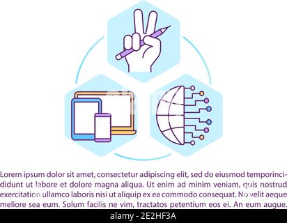 Icône de concept de créateur de contenu en ligne avec texte Illustration de Vecteur