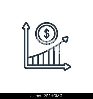 Icône de vecteur de contour de rendement. Icône de rendement noir de ligne mince, vecteur plat illustration d'élément simple du concept de marketing modifiable tracé isolé sur whit Illustration de Vecteur
