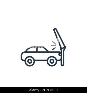 Icône de vecteur de plan de collision de stationnement. Icône de collision de stationnement noire à ligne mince, illustration d'élément simple à vecteur plat provenant de l'isolat de concept d'assurance modifiable Illustration de Vecteur