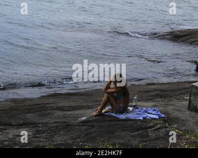 Vitoria, Espirito Santo, Brésil. 14 janvier 2021. Vitoria (ES), 13/01/2021 - ILHA DO FRADE - Movimentacao na ilha do Frade, na cidade de Vitoria no Espirito Santo. Credit: Edson de Souza/TheNEWS2/ZUMA Wire/Alay Live News Banque D'Images