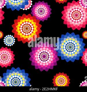 Sans coutures à motif floral noir Illustration de Vecteur