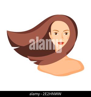 Illustration d'une fille aux cheveux bruns. Illustration de Vecteur