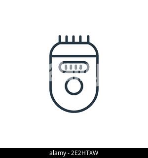 Icône vectorielle de l'épilateur. Icône d'épilateur noir fin, vecteur plat illustration d'élément simple du concept d'hygiène modifiable tracé isolé Illustration de Vecteur