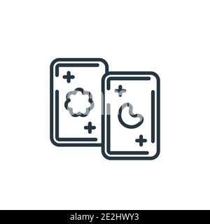 Icône de vecteur de contour de Tarot. Icône de tarot noir à ligne mince, vecteur plat illustration d'élément simple du concept magique modifiable tracé isolé sur la bande blanche Illustration de Vecteur
