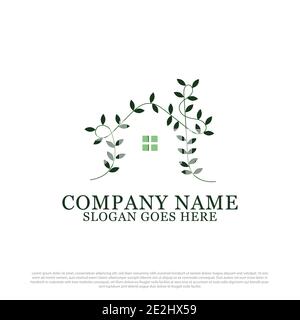 Green House Real logo inspiration design, meilleur pour les entreprises et modèle de logo d'entreprise Illustration de Vecteur