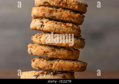 gros plan d'une pile verticale de biscuits faits maison Banque D'Images